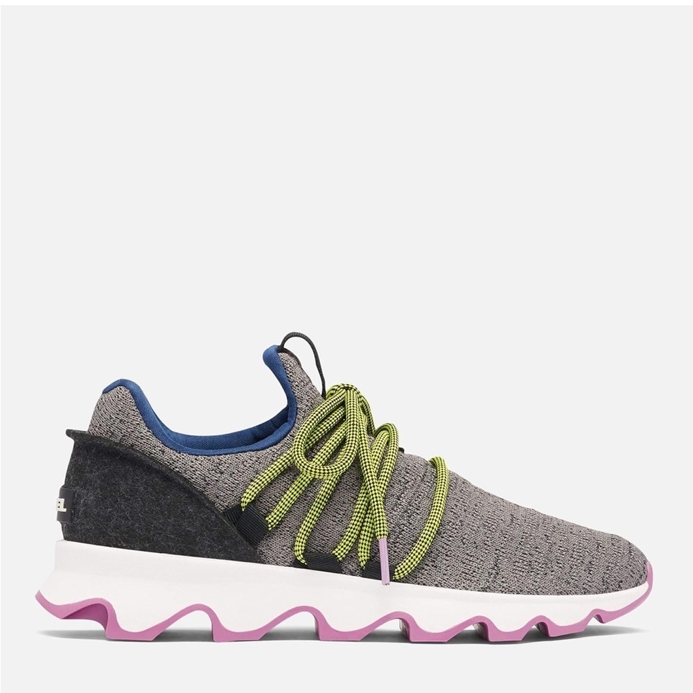 SOREL | kinetic lace up grey knit sneaker - Picture 3 of 9
